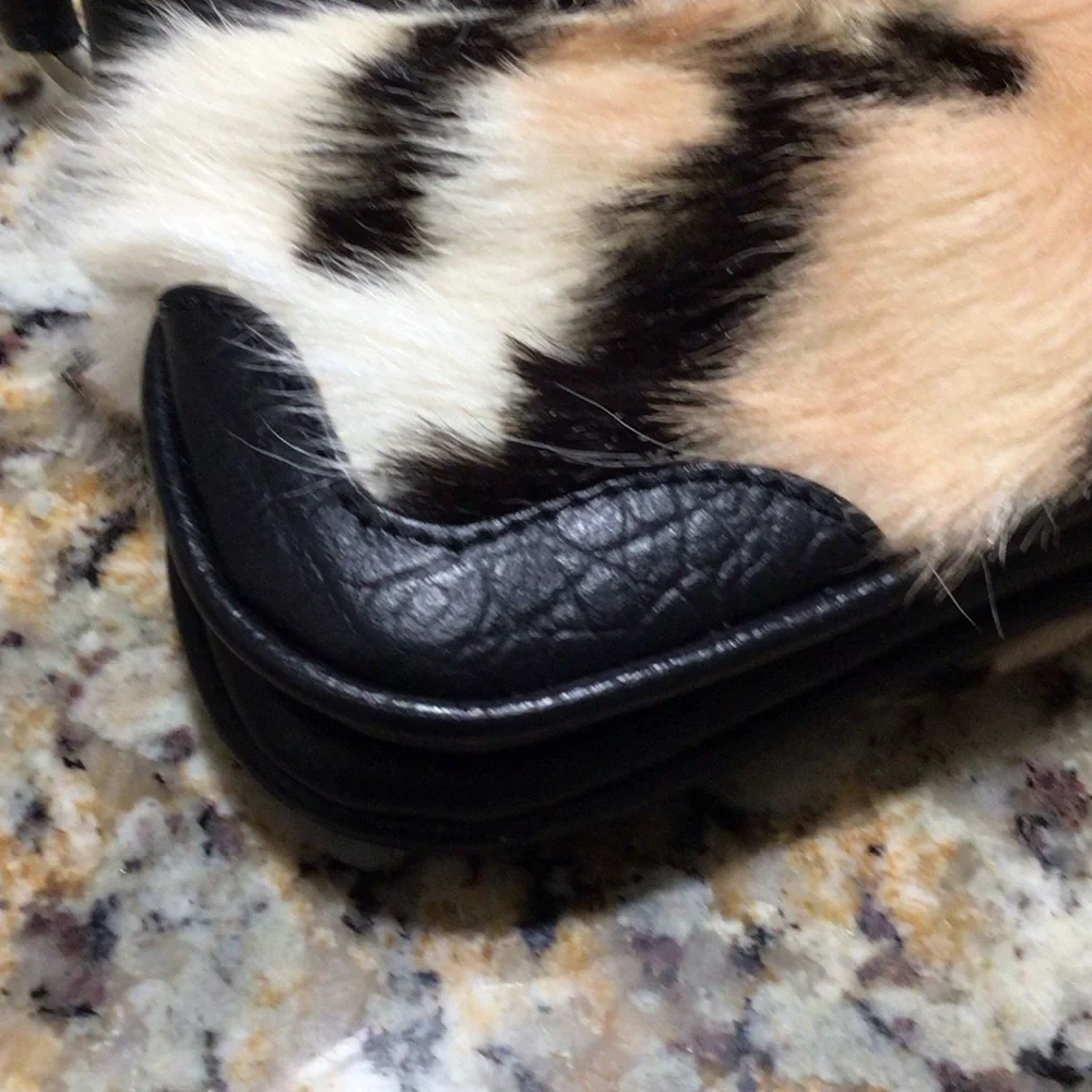 Versace Jeans Couture Faux Tiger Fur Shoulder Bag